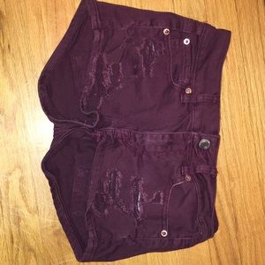 American Eagle outfitters stretch maroon shorts